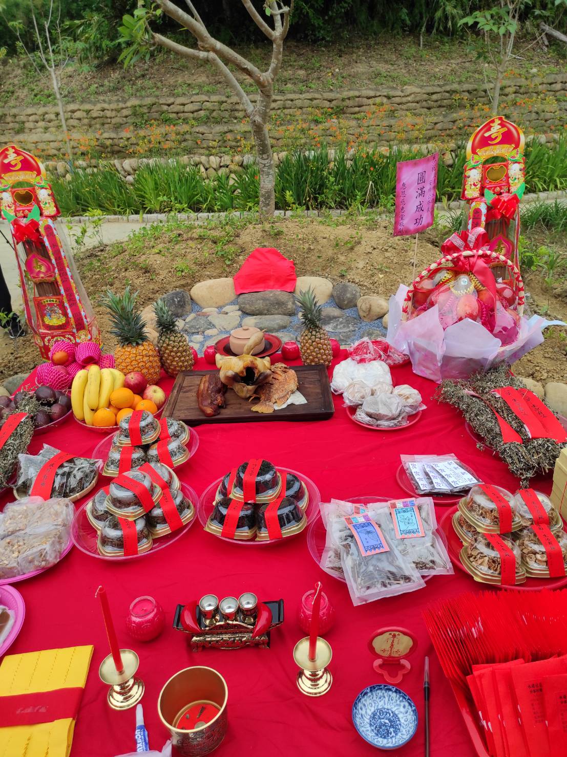 水磜社區首見安產業伯公儀式，展現客家敬天謝地人文內涵，讓客家回到生活中