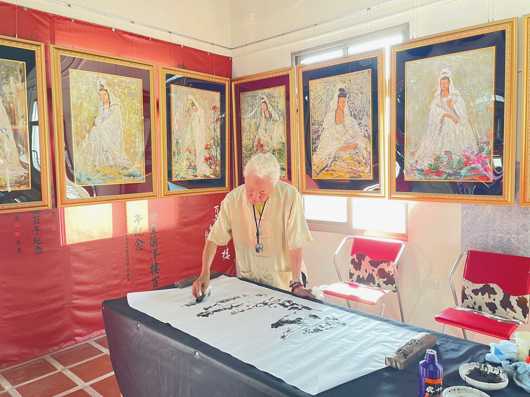 國寶愛心畫家 柳青松 金門首展  觀音 觀情
