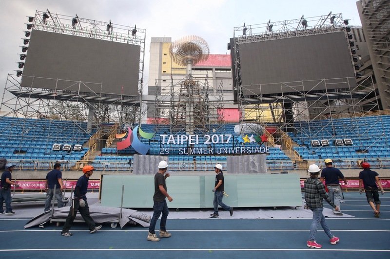 台北世大運聖火台亮相 象徵運動員努力不息