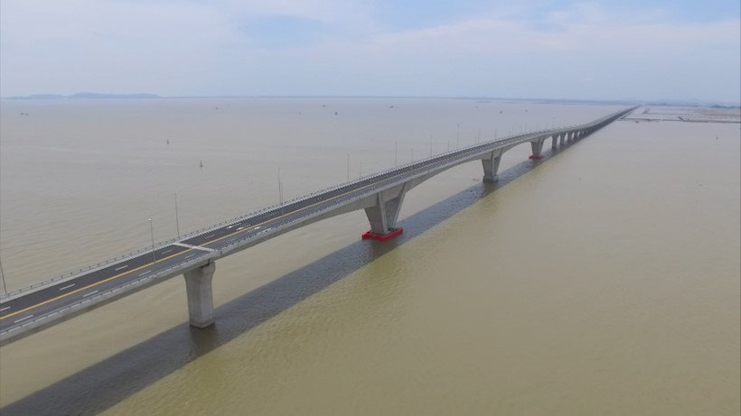 越南跨海大橋竣工 東南亞最長海上工程