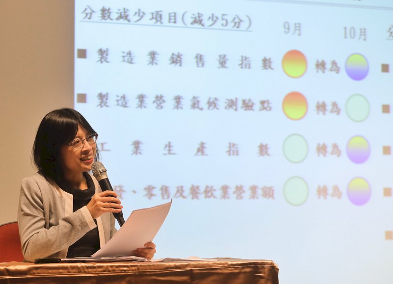 10月景氣燈號連3綠 分數驟減5分