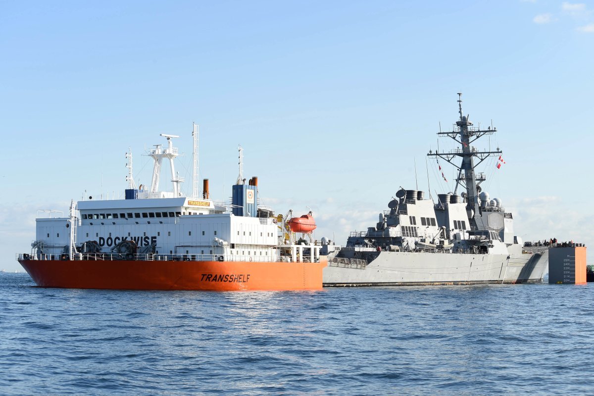 在日本撞船受損美艦 裝載返美時又添傷
