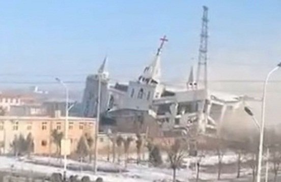 山西一所教堂未經同意 被強制爆破拆除