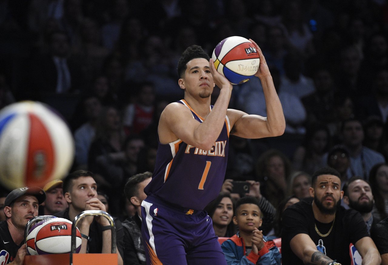 NBA三分球大賽 布克28分破紀錄奪冠