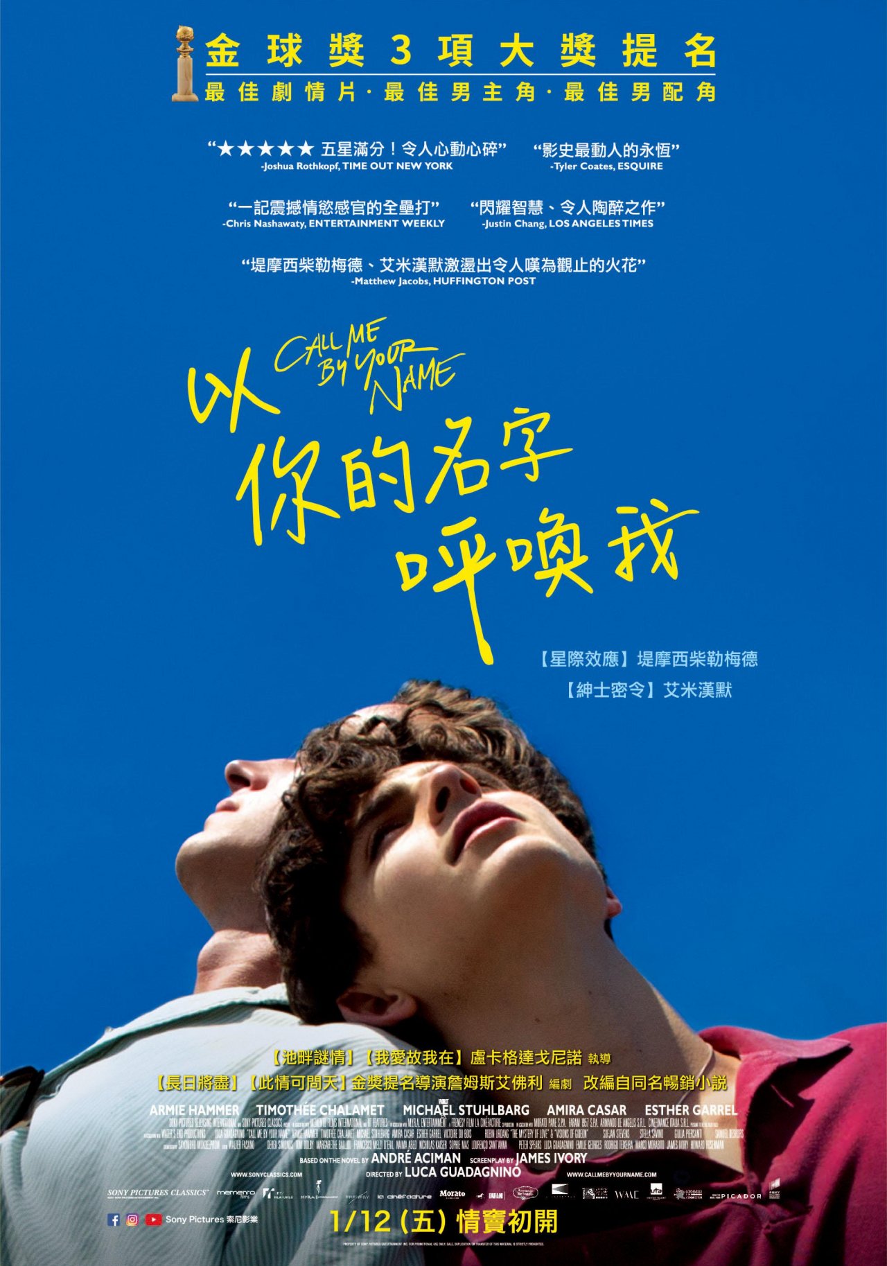 奧斯卡最佳改編劇本 以你的名字呼喚我