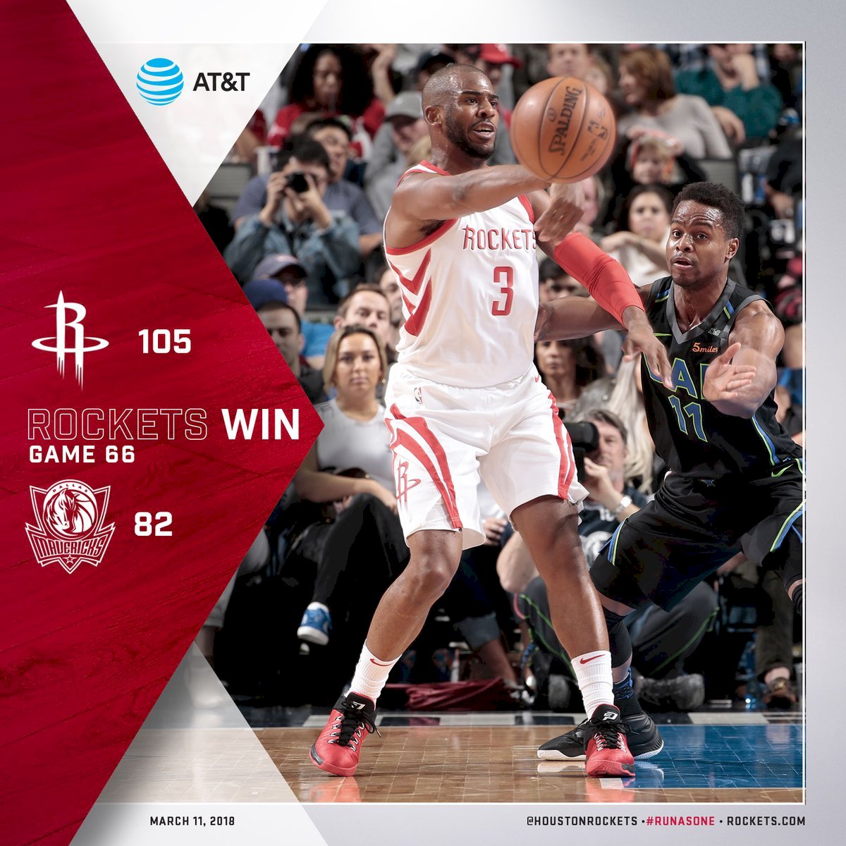 NBA火箭輕取獨行俠 取得季後賽門票