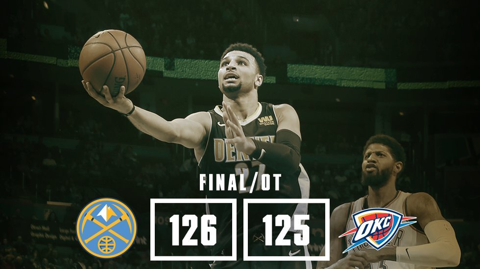 NBA金塊險勝雷霆 終止2連敗