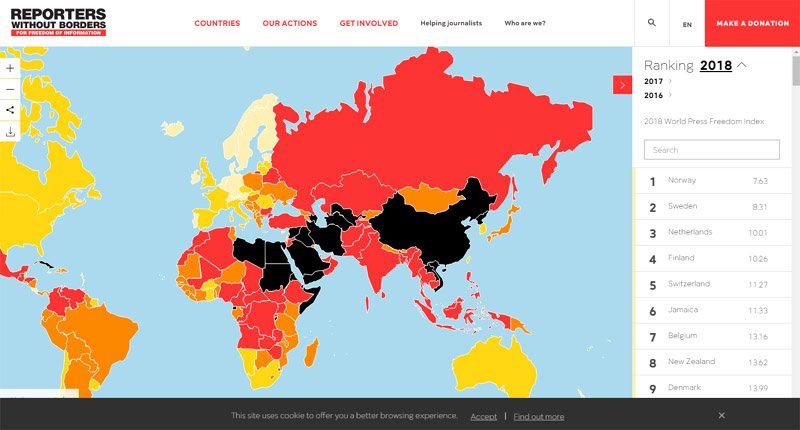 RSF：中國箝制新聞模式擴散 台港抵抗