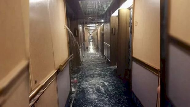 郵輪管線破 水淹客艙宛若鐵達尼號情節