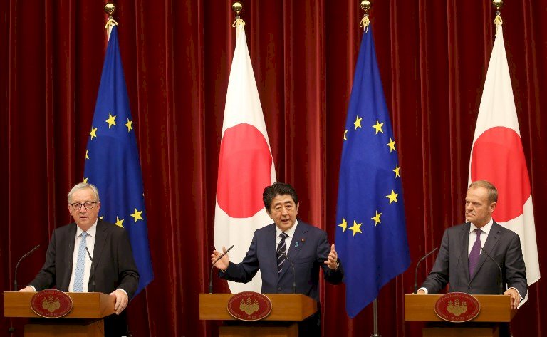 日歐簽署經濟夥伴協定 尚待雙方國會批准