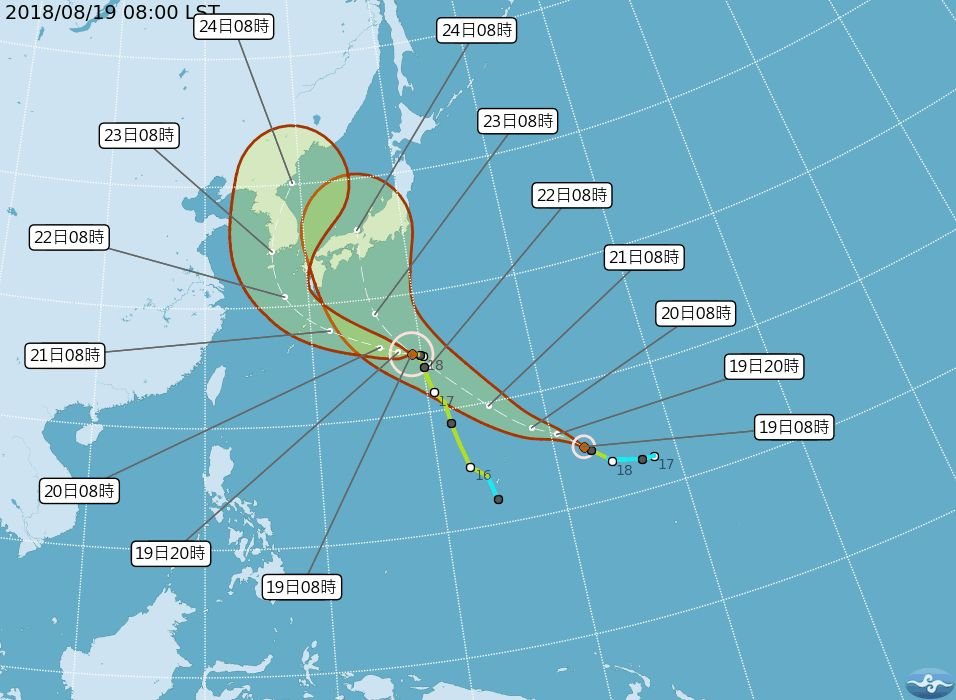颱風蘇力逼近日本九州 另一颱風尾隨