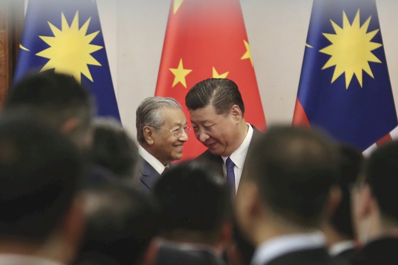 取消一帶一路工程 美媒：馬哈地選邊站