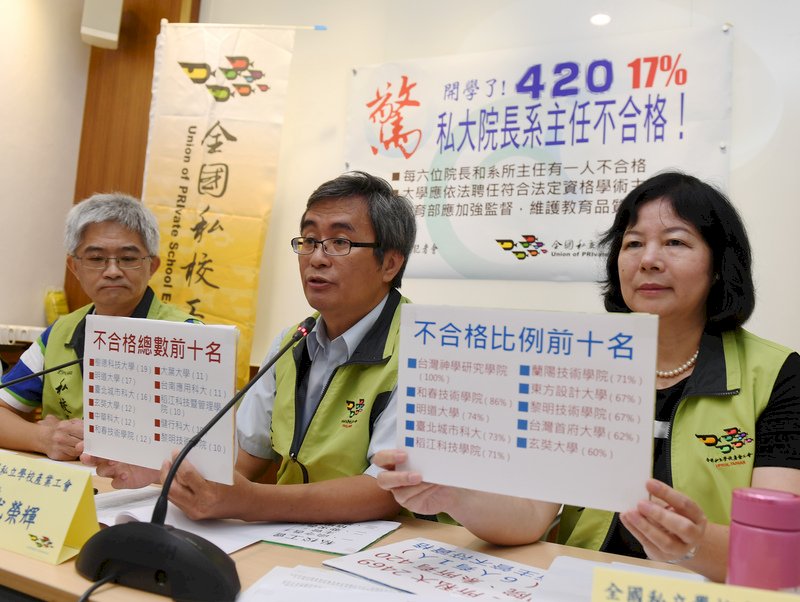 私校學術主管資格不符 教部允清查