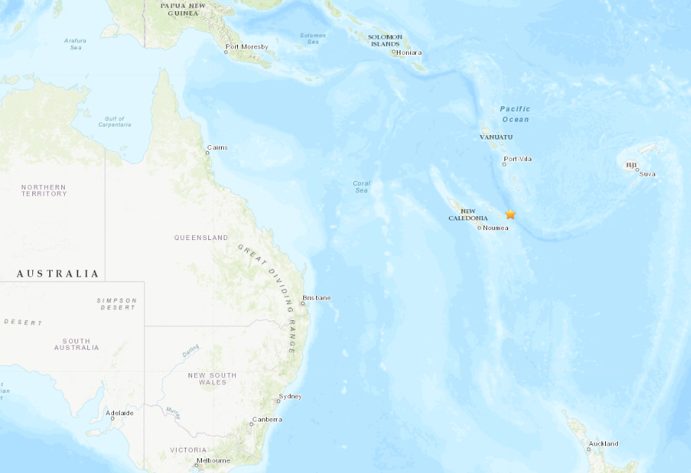 USGS：澳洲諾福克島東北方傳規模6地震