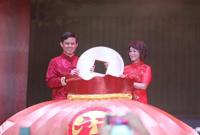 新加坡春節亮燈 牛車水豬年燈籠超酷炫