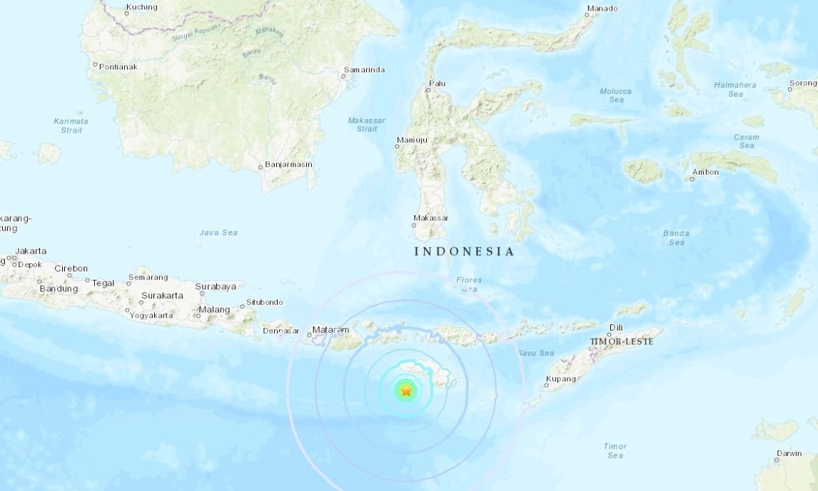 USGS：印尼松巴哇島發生規模6地震