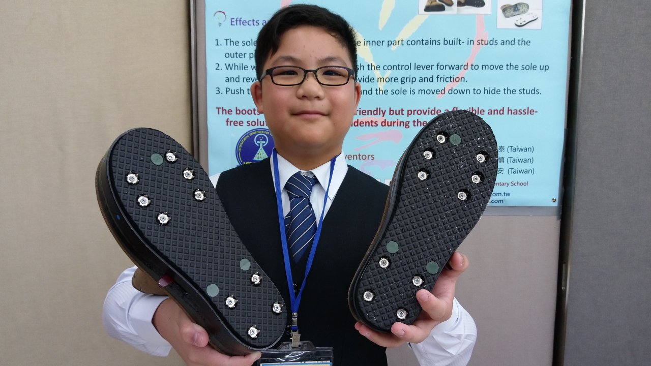 發明神奇釘鞋、火燒車防護系統 台生印度發光