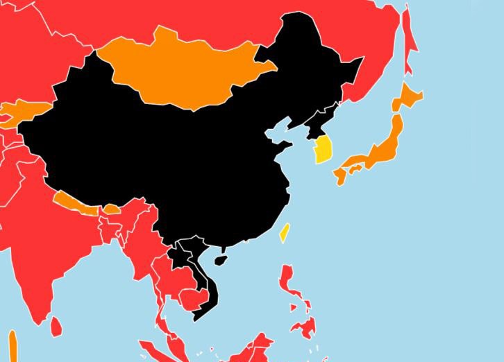 中港台新聞自由排名倒退 報告直指中國因素