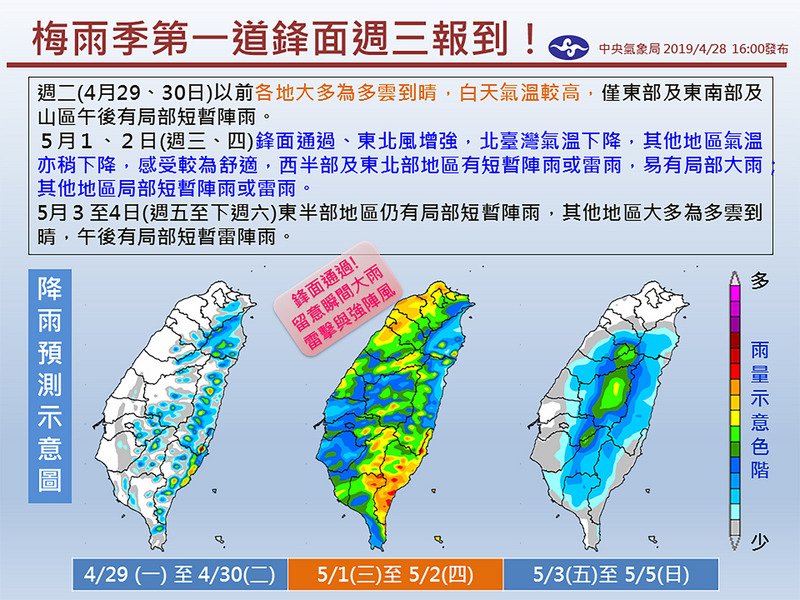 鋒面通過全台有雨 北台灣天氣轉涼