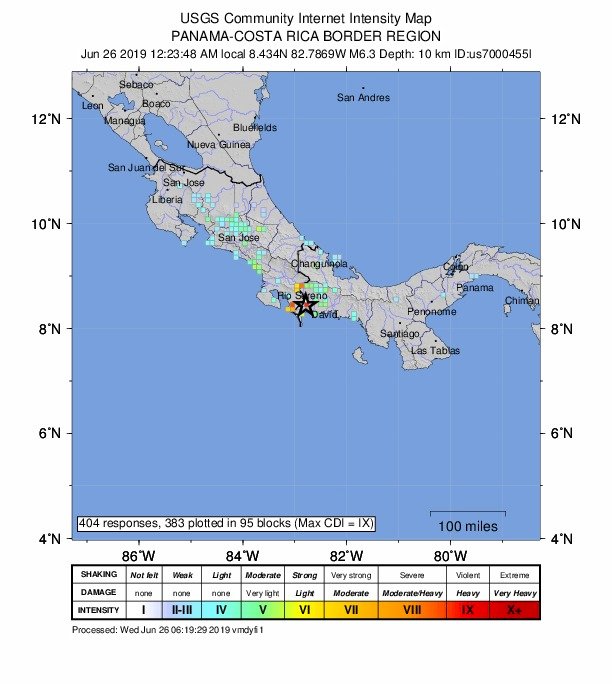 USGS：巴拿馬傳規模6.3地震