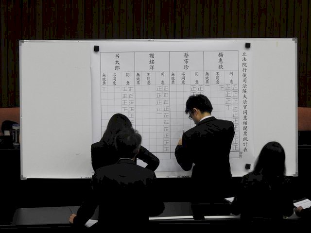 呂太郎等4位大法官人事同意權過關 順利出任大法官
