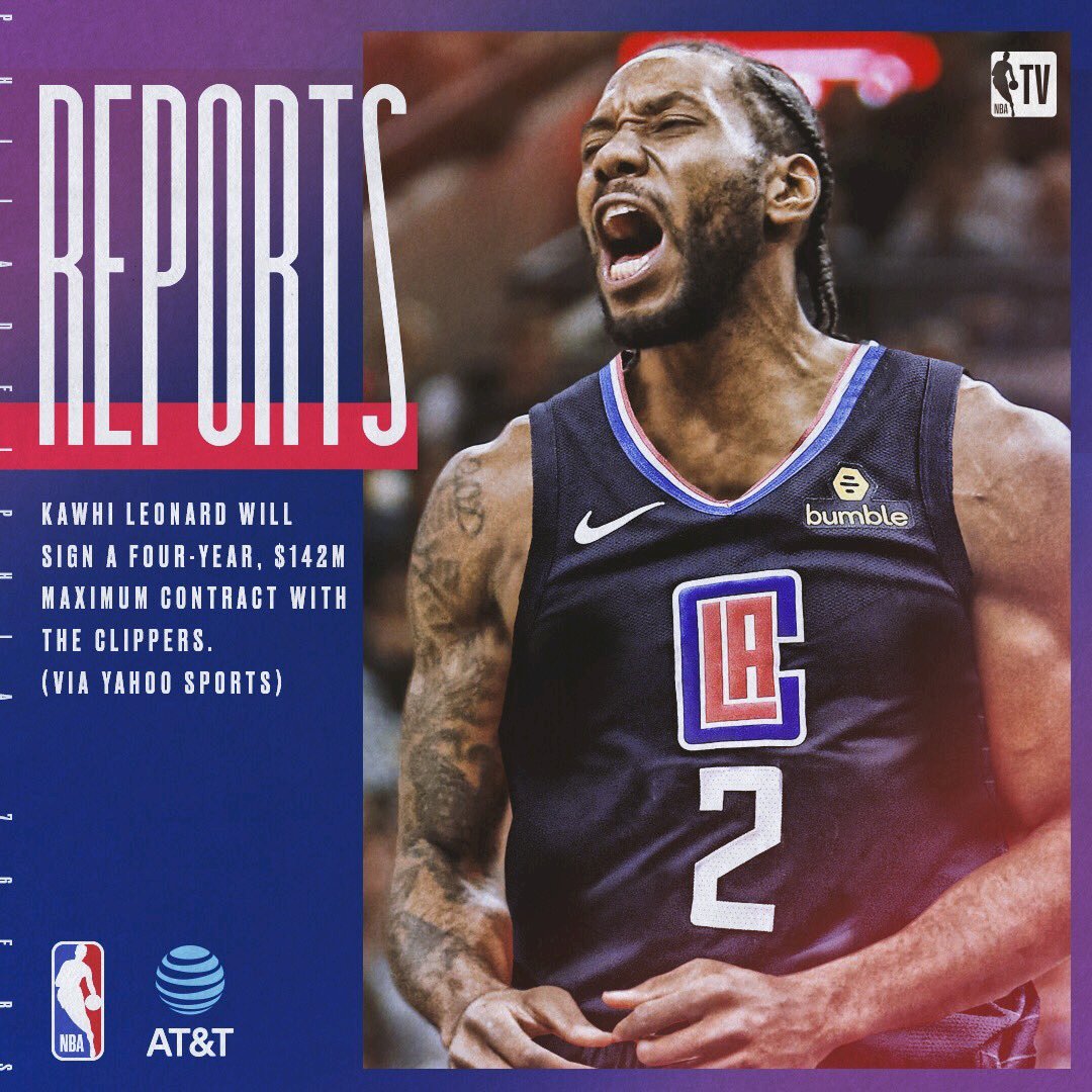 雷納德加盟快艇 搖動NBA版圖