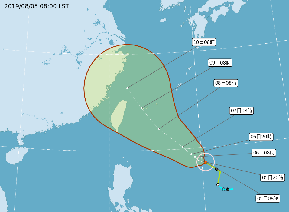颱風利奇馬逼近 預期從東北部近海北上