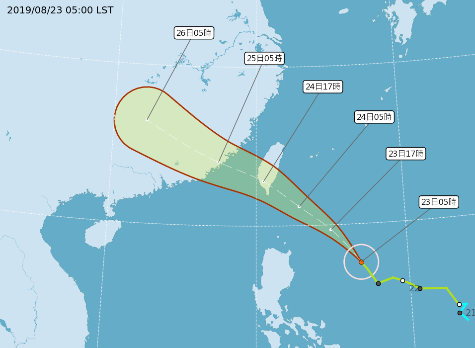 輕颱白鹿陸警14:30發布 明天風雨最劇烈