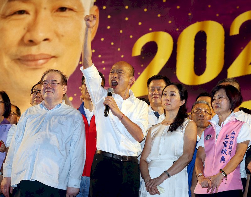 韓國瑜指台灣價值是自由民主 批蔡總統蹭香港拿選票