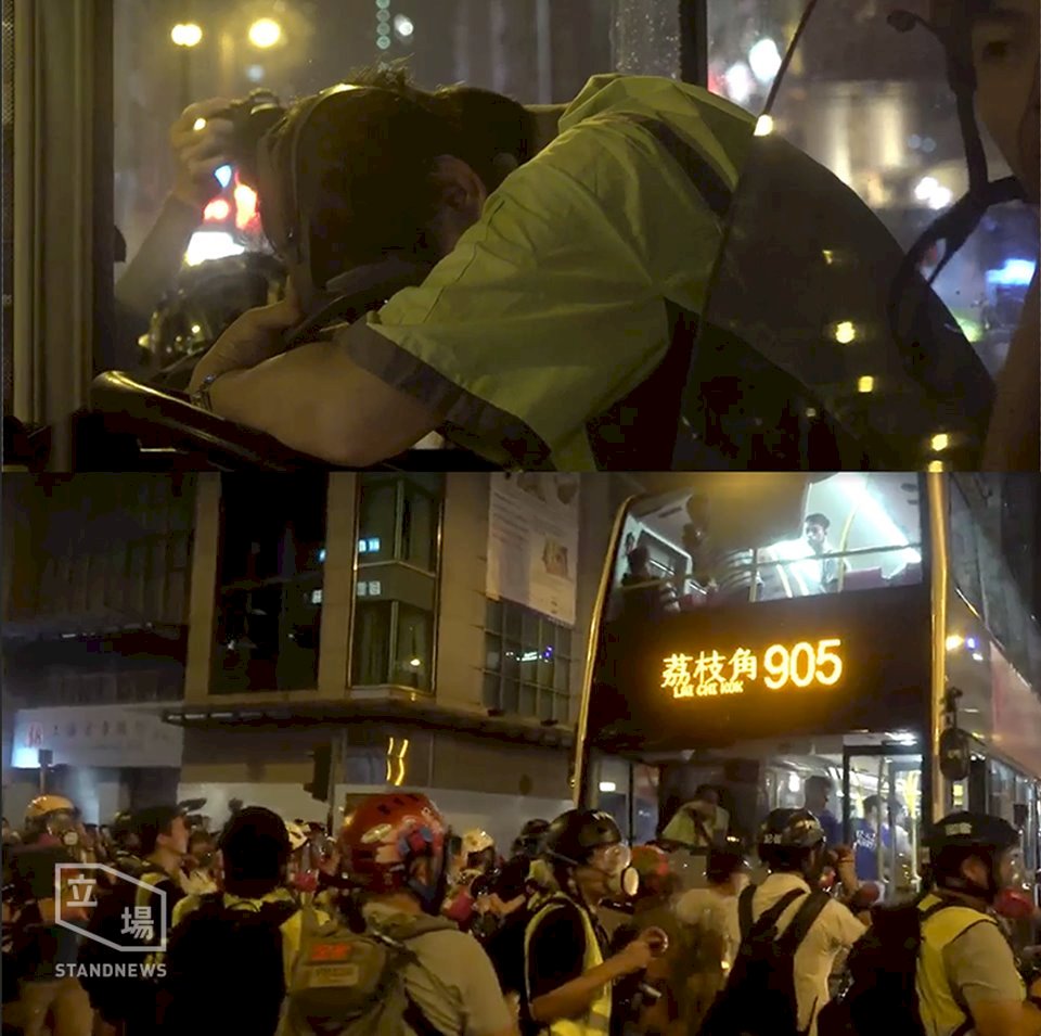 港警催淚彈煙飄進公車  乘客也遭殃