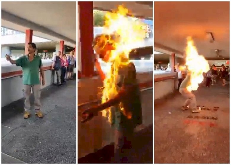 香港遭黑衣人縱火傷者未脫險 建制派籌款協助