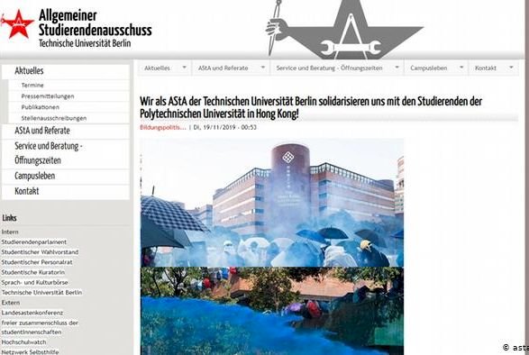聲援香港遭死亡威脅 德國學生會有話要說