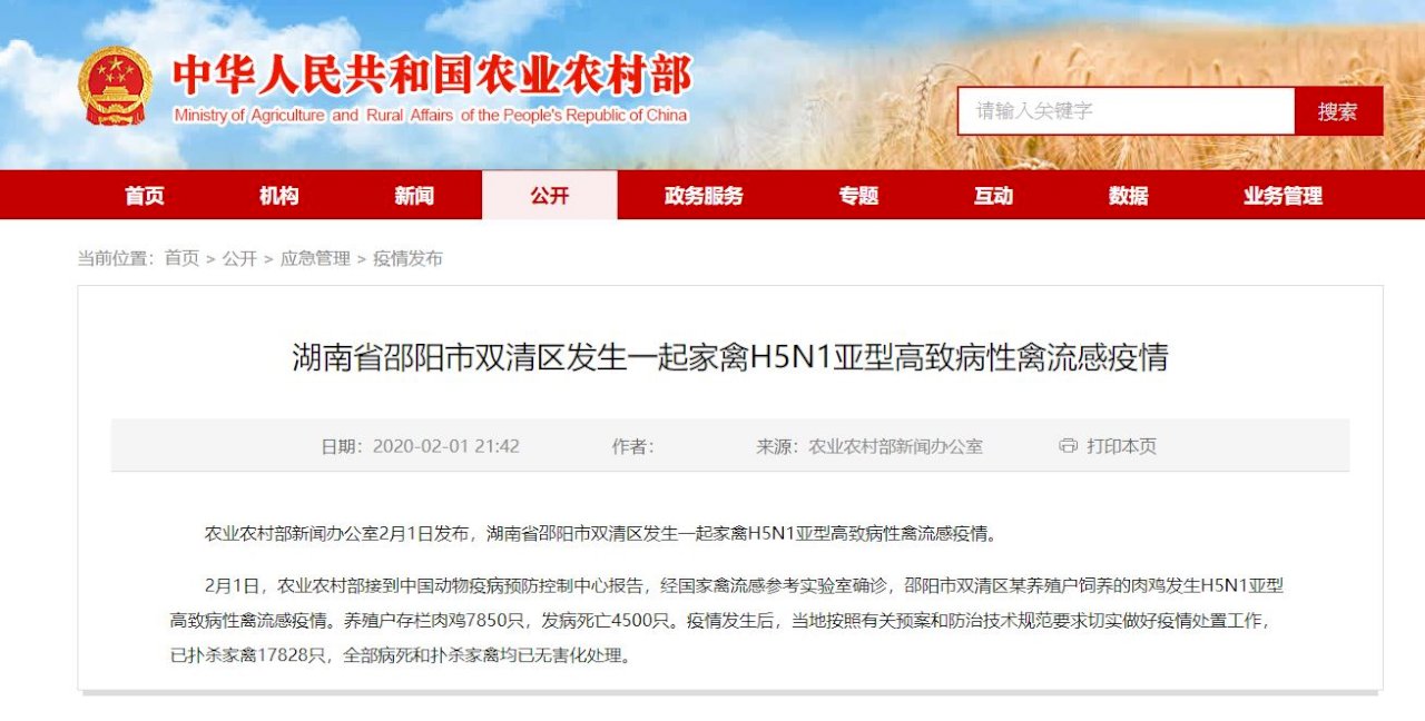 不只武漢肺炎 湖南出現H5N1高致病禽流感