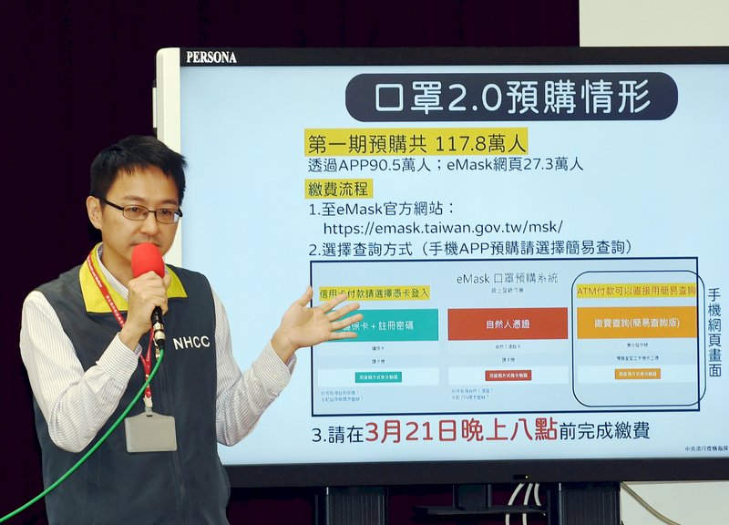 口罩實名制2.0網路預購  繳費期限今晚截止