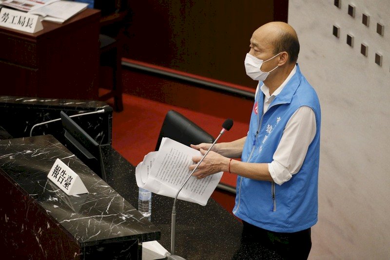 韓國瑜赴議會施政報告 為請假參選總統向市民道歉