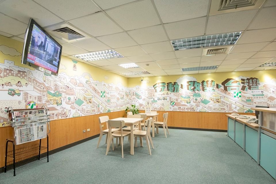 520新任期新氣象 民進黨中央大廳牆面換新裝