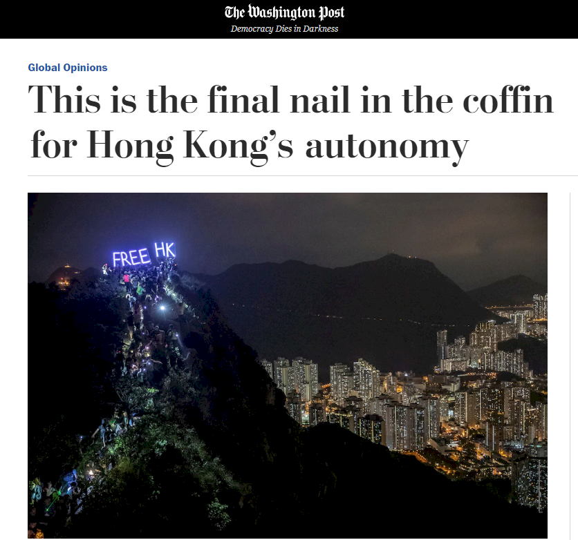 黃之鋒投書華郵：北京推國安法 對港自治致命一擊