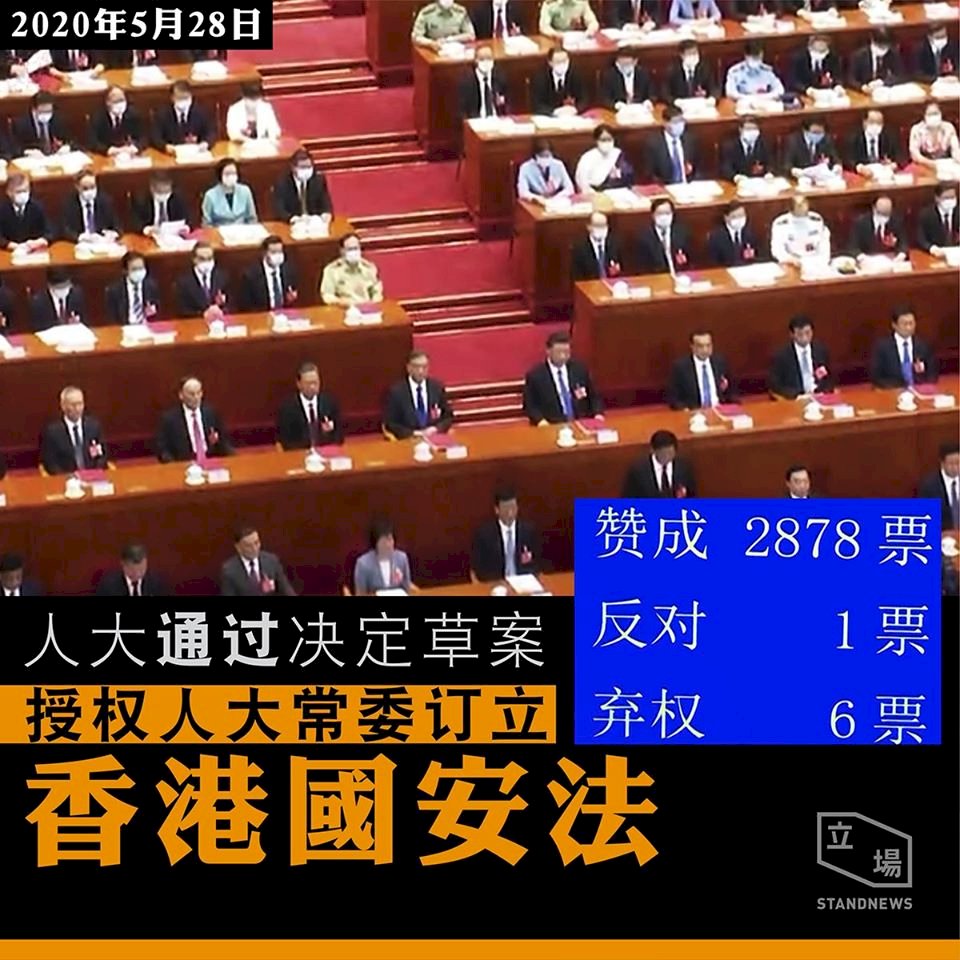 香港演藝界連署支持國安法 眾多大牌明星未簽名