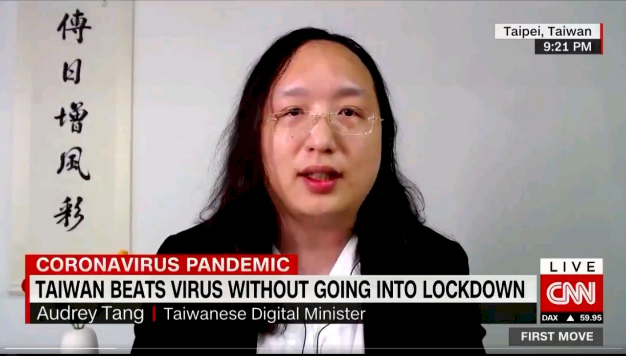 美國疫情再起 唐鳳登CNN分享台灣抗疫經驗