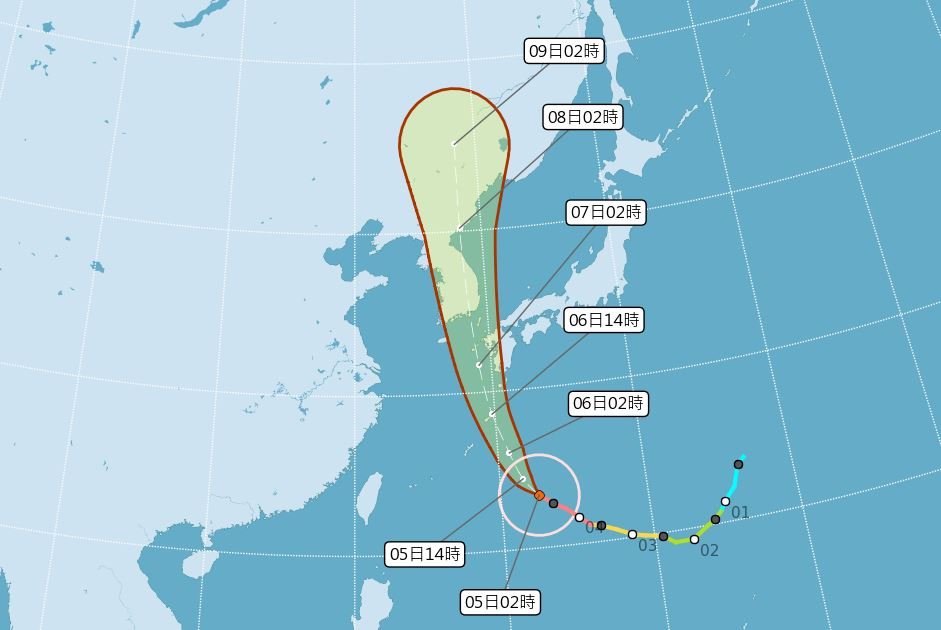 今天氣穩定  強颱海神朝日韓前進