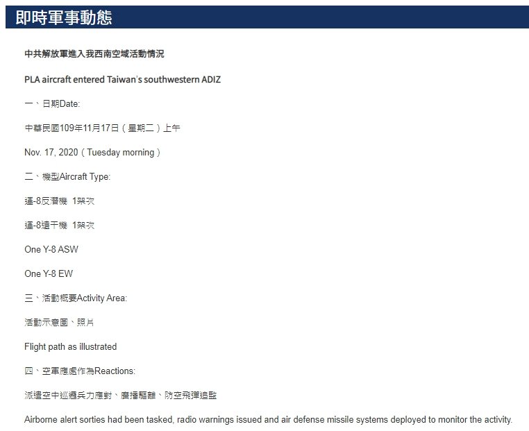 共機再侵台ADIZ  空軍兵力應對