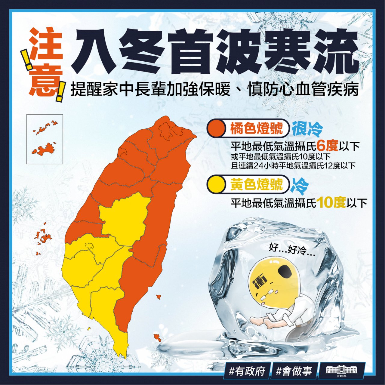 跨年寒流將至 蘇貞昌：保暖兼防疫