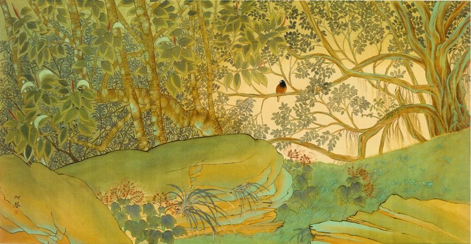 郭雪湖「寂靜」與夫人林阿琴「南國」  88年後再度合體展出