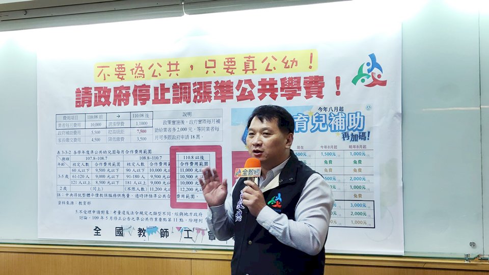 準公幼學費調漲1千元 全教總批：離真公幼目標越來越遠