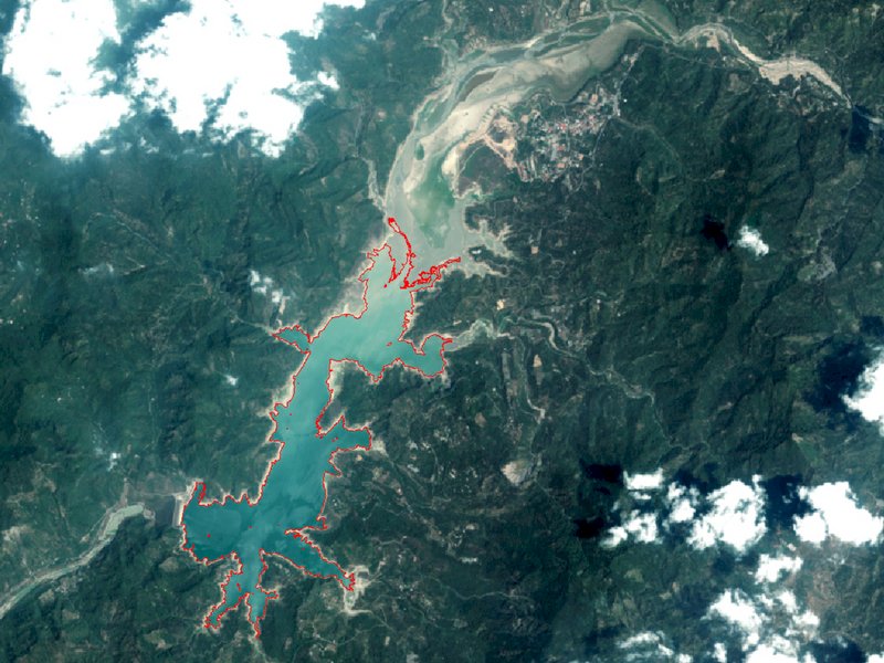 中大衛星遙測監測蓄水量  曾文水庫水位嚴重下降