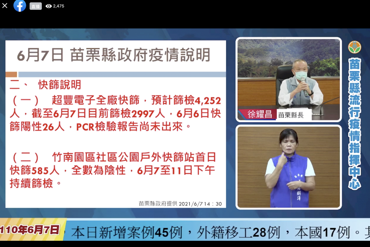 科技廠爆群聚 徐耀昌：苗栗移工除了上下班全面禁止外出