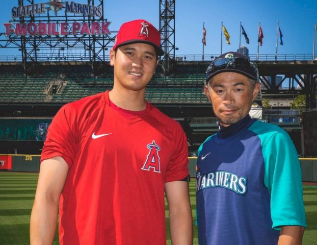 大谷翔平與鈴木一朗同框 水手：惺惺相惜