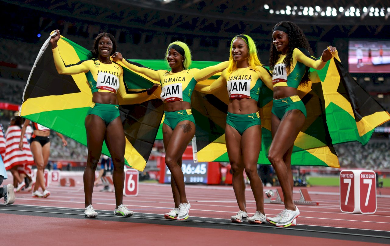 東奧女子4x100公尺接力 牙買加摘金美國掛銀