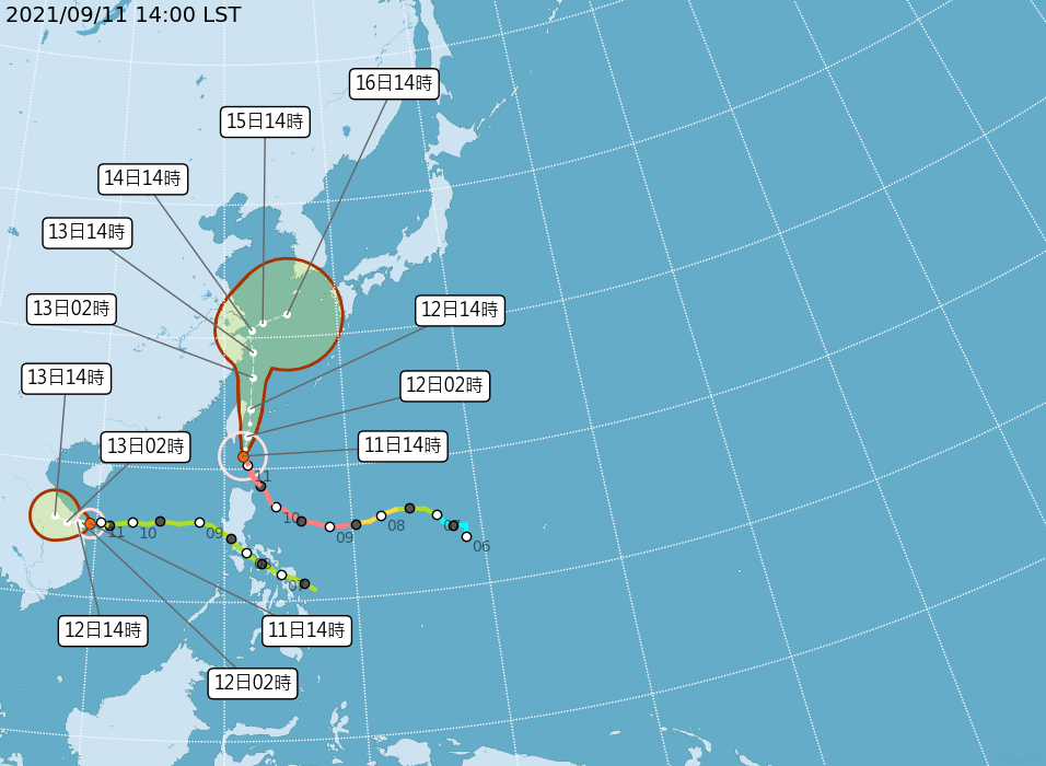 璨樹颱風發威   東半部與恆春地區越晚風雨越強