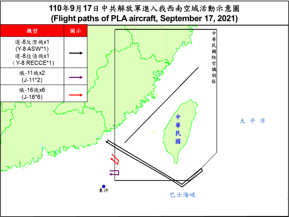 漢光演習最後一日 10架共機擾台灣ADIZ
